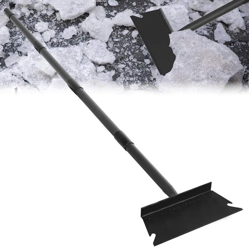 TwinkleTool Garden Shovel, Floor Scraper, Ice Scraper, 59 Inch Adjustable Heavy Duty Snow Scraper Long Handle, Garden Flat Shovel for Lawn Edging Weeding Digging Snow Removal and Ice Scraping - Image 1